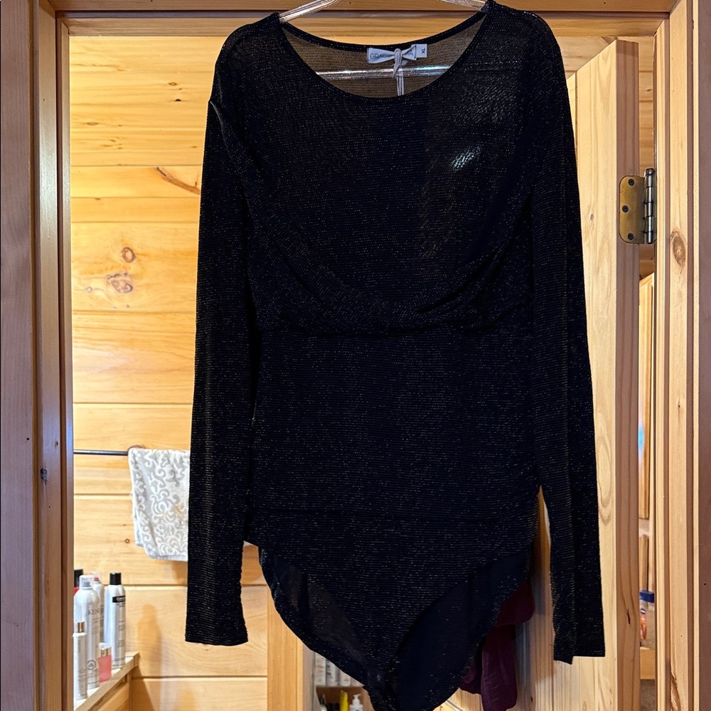 Elegant Black Long Sleeve Bodysuit